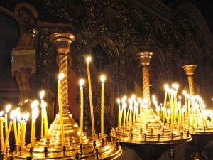Candles in a Russian Orthodox Church