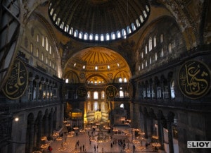 interior of the hagia sophia in istanbul turkey