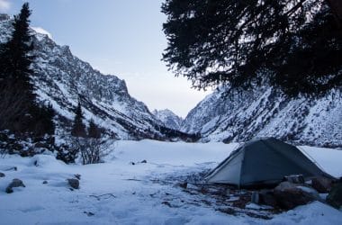 winter in kyrgyzstan: snow camping in ala-archa