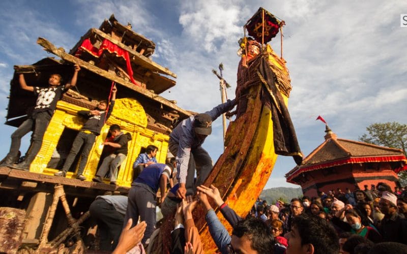 Chariot at the BIsket Jatra Festival in Nepal