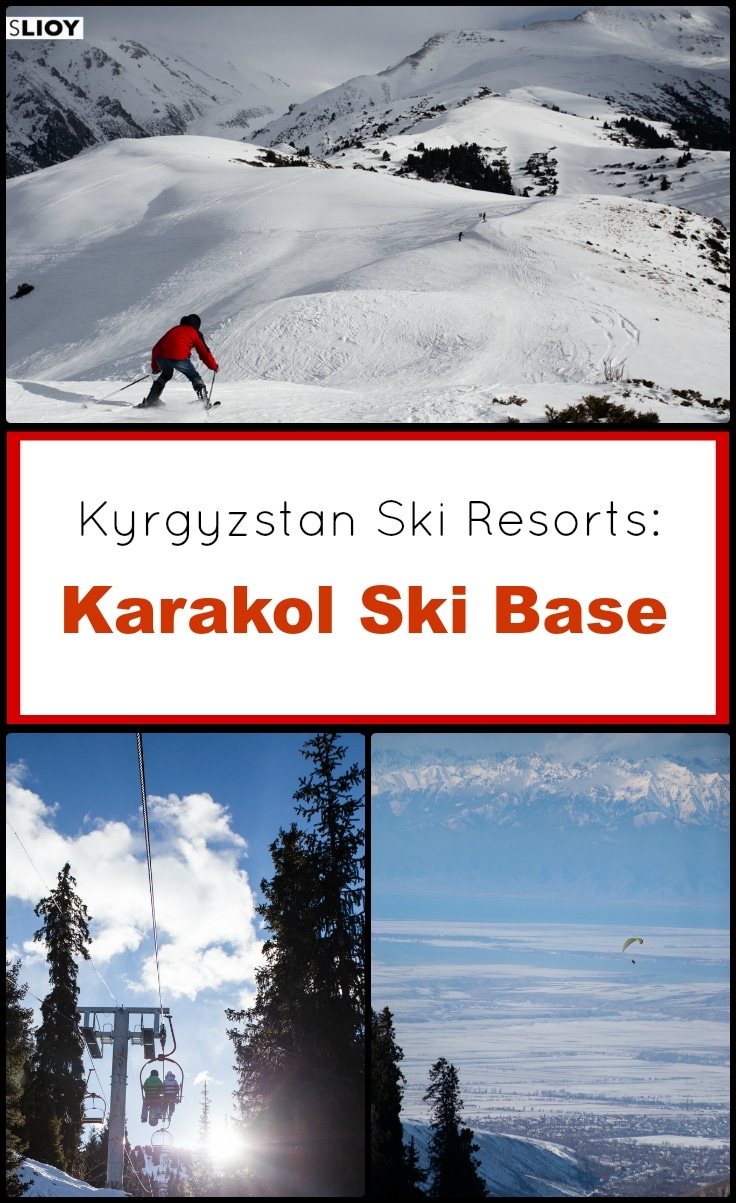 Skiing at Kyrgyzstan's Karakol Ski Base.